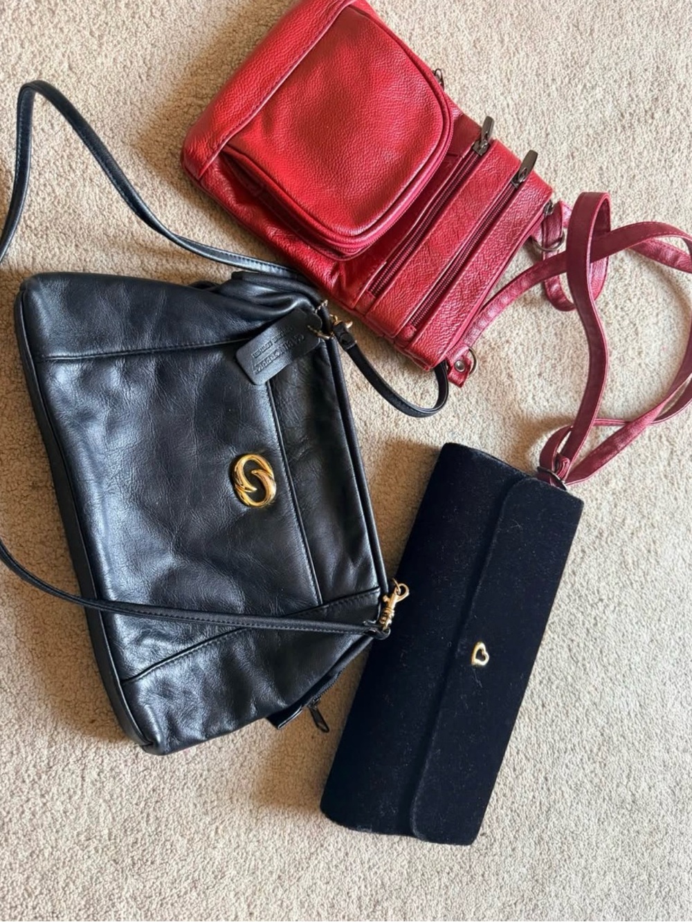 Victoria's Secret Black Crossbody Bag with Gold Accent